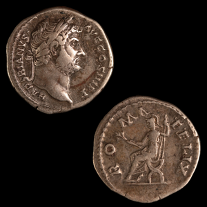 Denarius, Emperor Hadrian, Roma Reverse - 130 CE - Roman Empire - Auction 9/6/23