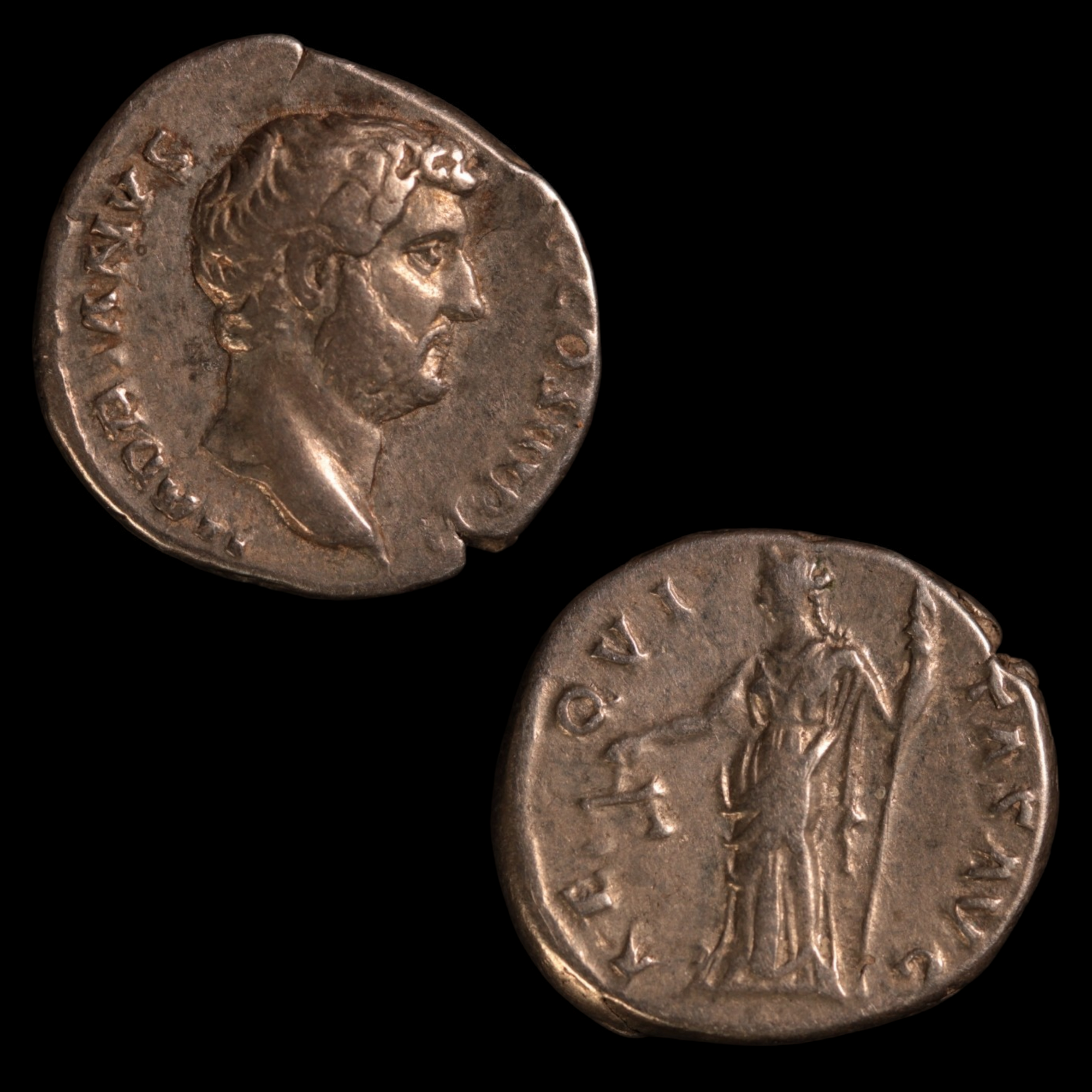 Denarius, Emperor Hadrian, Aequitas Reverse - 137 to 138 CE - Roman Empire - Auction 9/6/23