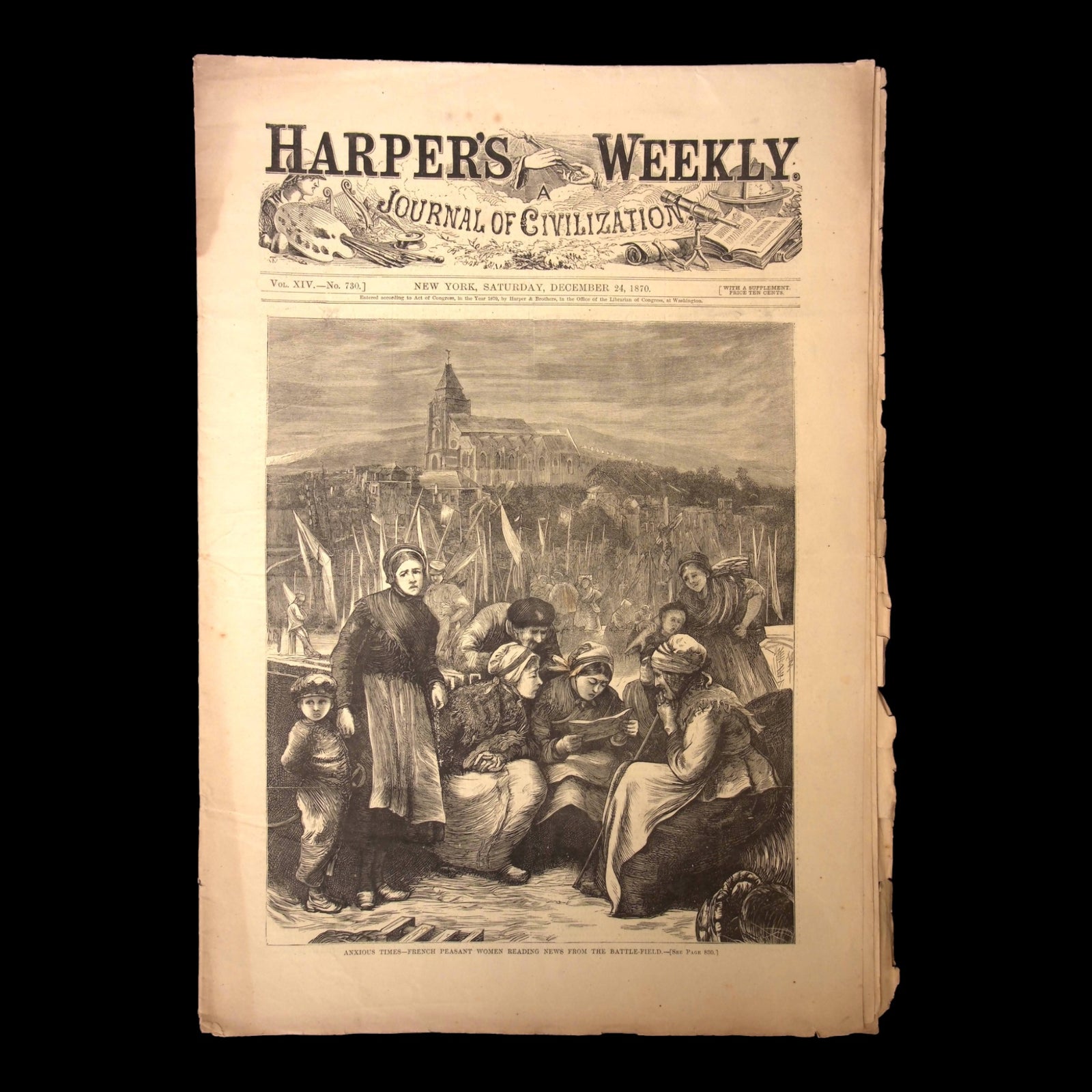 Harper's Weekly: "French Peasants" Cover, Franco–Prussian War, Soldiers at Versailles  — Dec. 24th, 1870