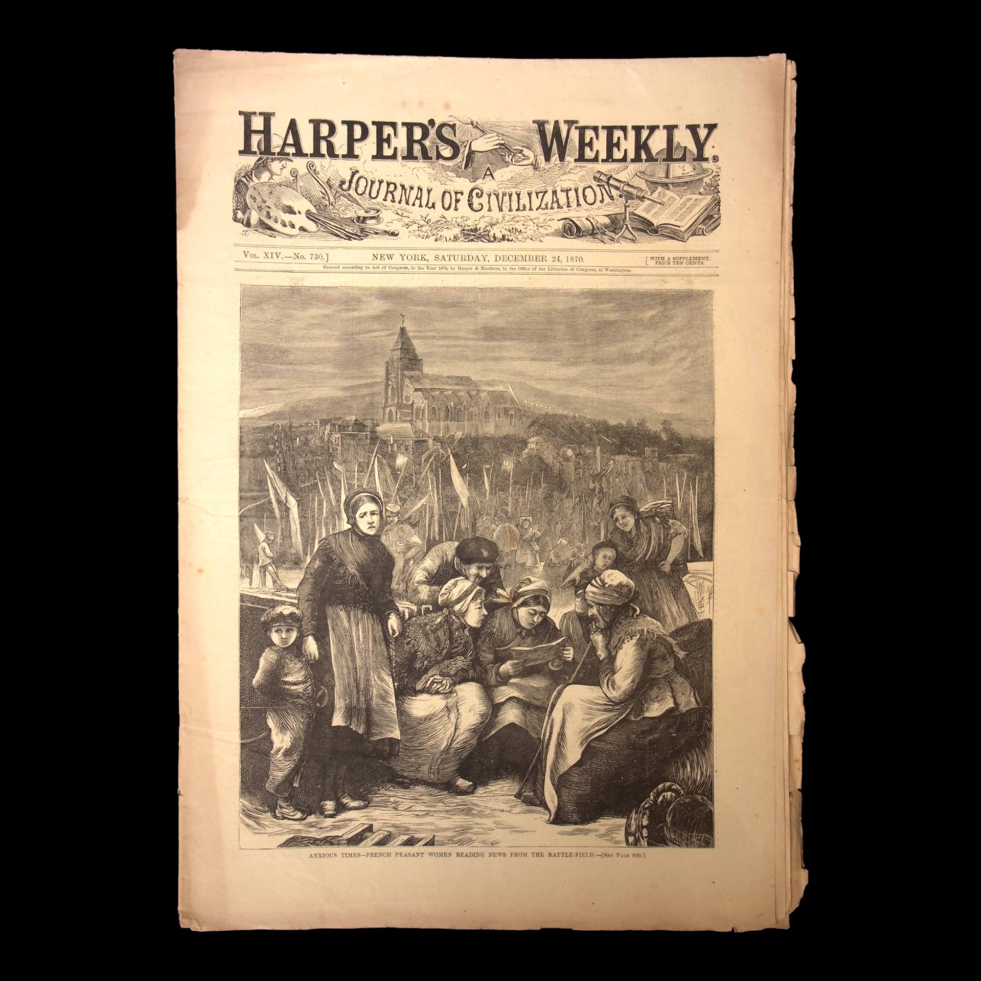 Harper's Weekly: "French Peasants" Cover, Franco–Prussian War, Soldiers at Versailles  — Dec. 24th, 1870