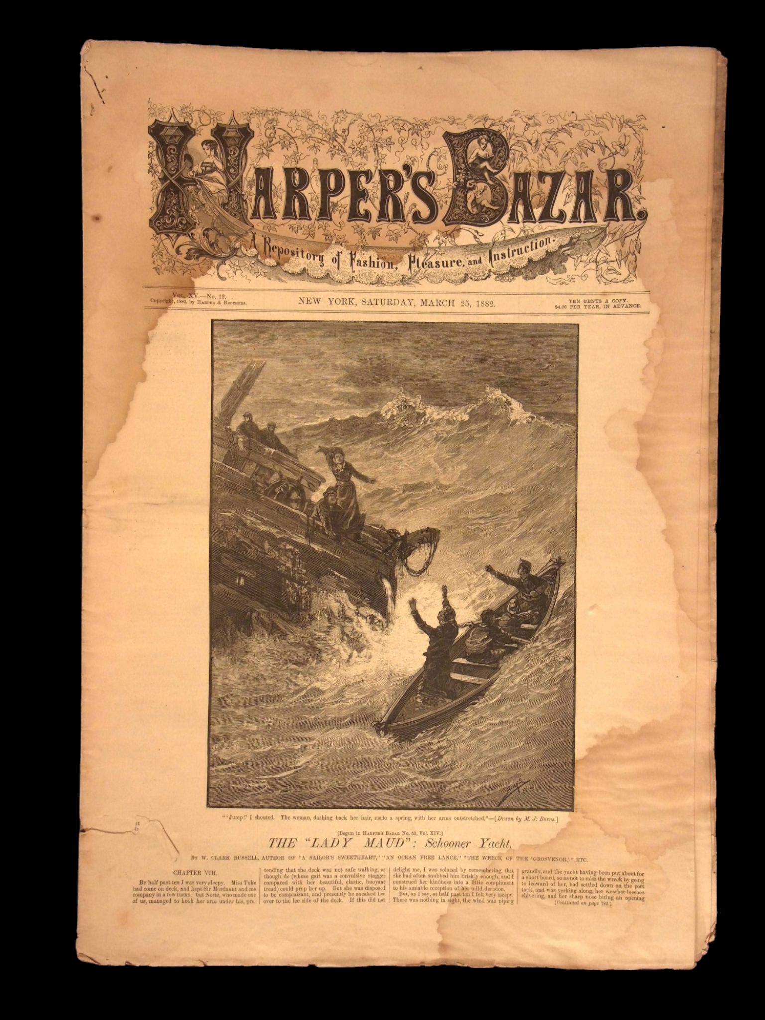 Harper's Bazar: Fashion, Ice Skating & Knight Illustrations — Mar. 25, 1882