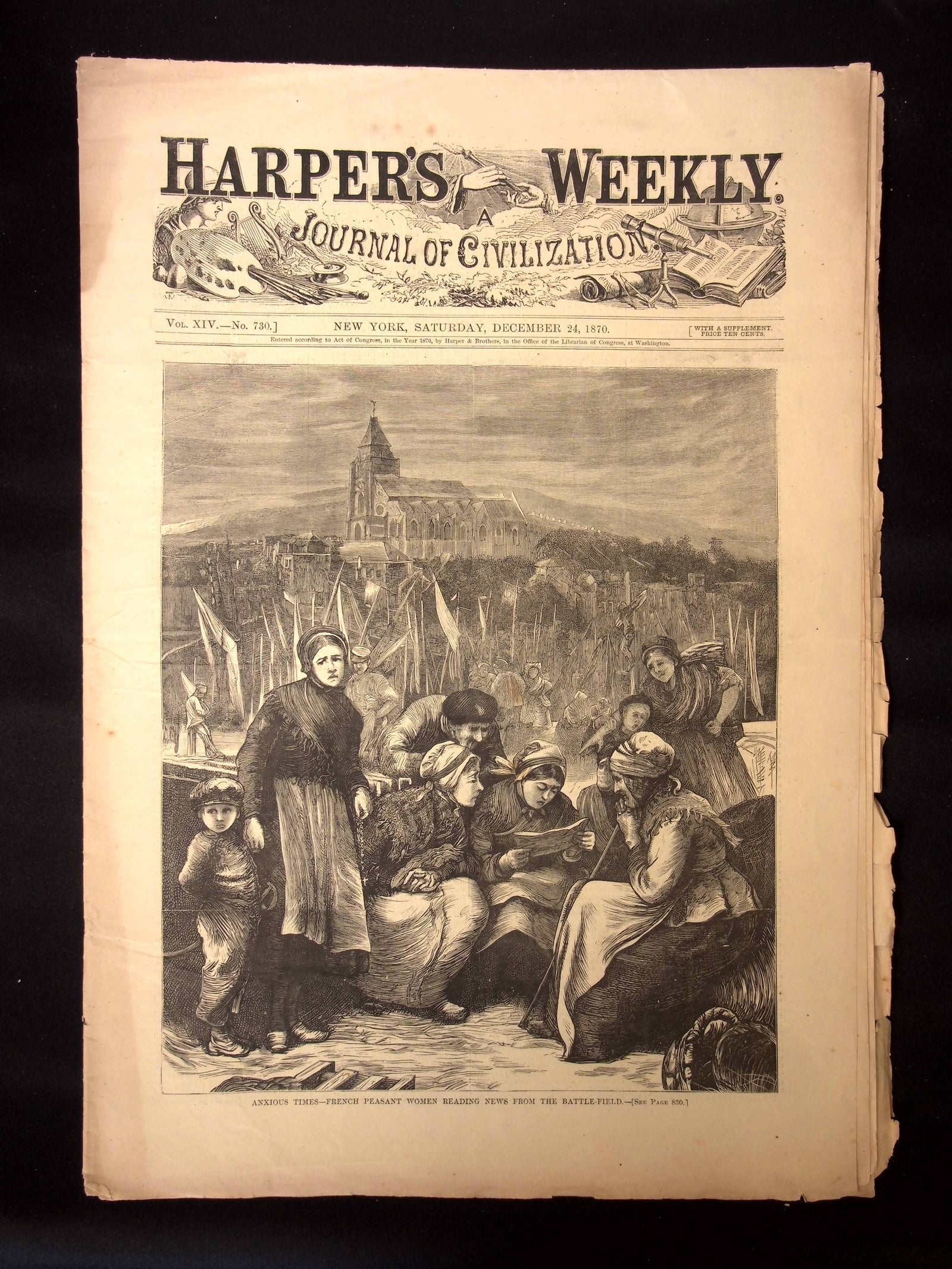 Harper's Weekly: "French Peasants" Cover, Franco–Prussian War, Soldiers at Versailles  — Dec. 24th, 1870