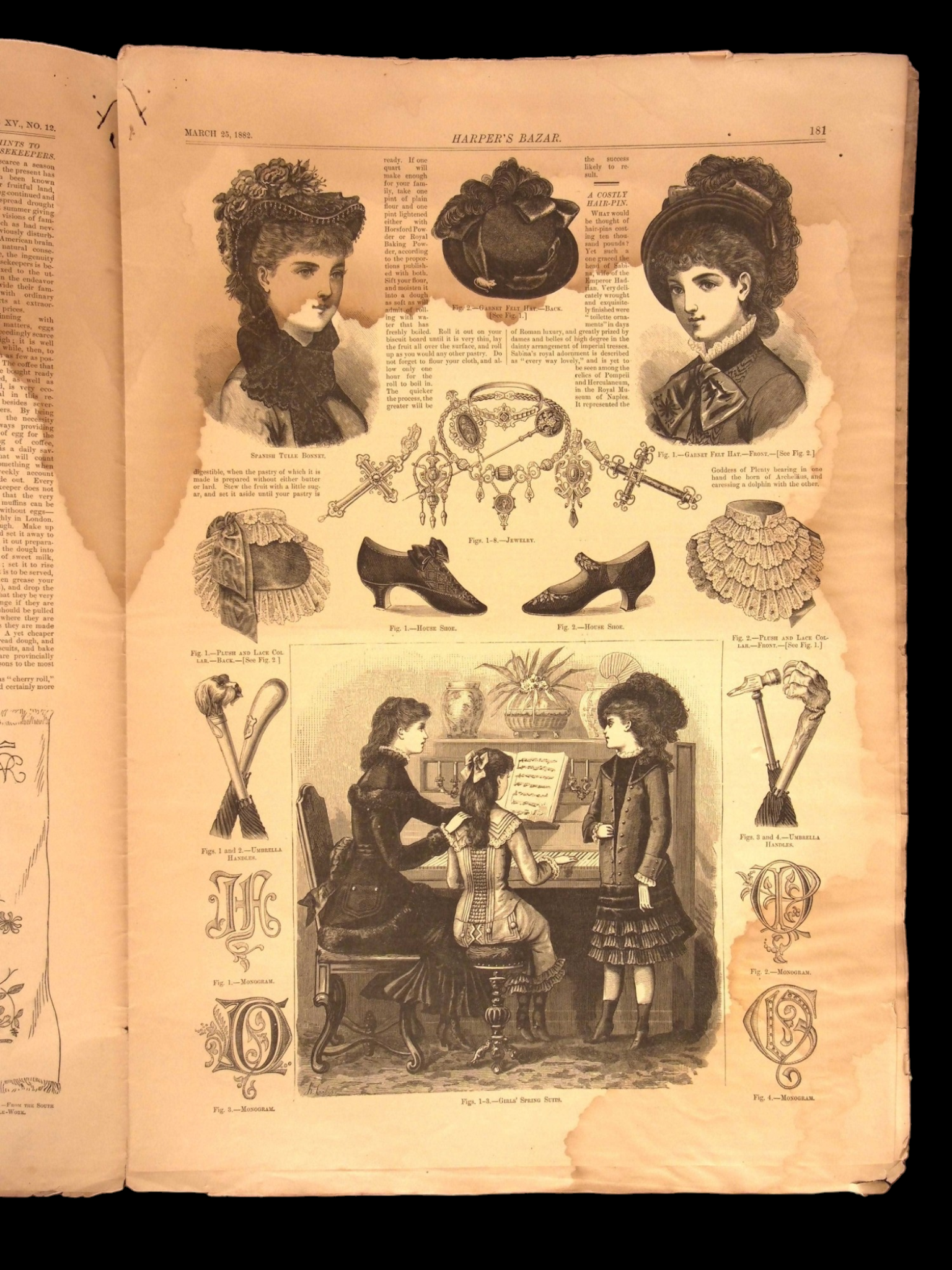 Harper's Bazar: Fashion, Ice Skating & Knight Illustrations — Mar. 25, 1882