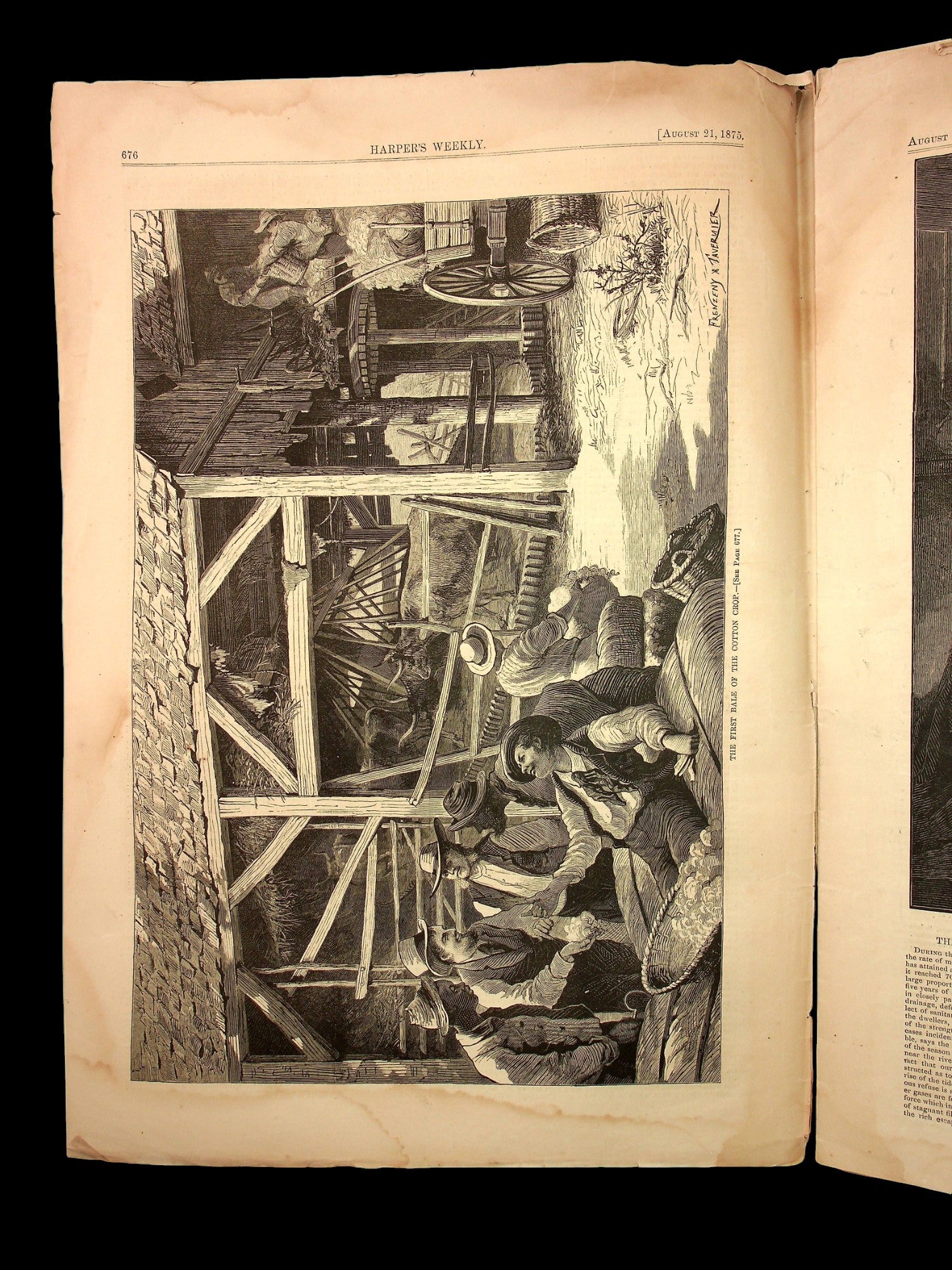 Harper's Weekly (Original 1800s Magazine) - August 21st, 1875 - Reconstruction Era