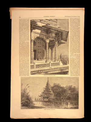 Harper's Weekly: Animals & Architecture of India, Illustration of Christian Revival Centerfold — Nov. 6, 1875