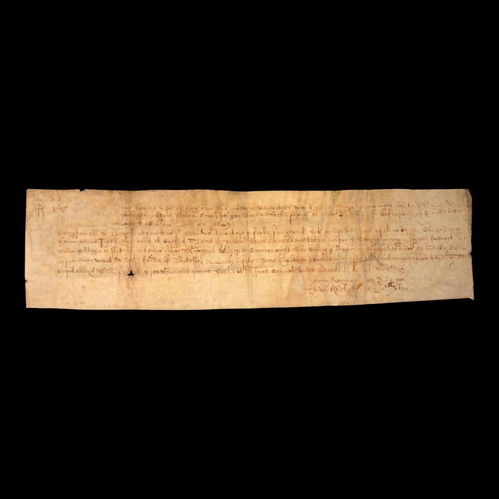 Vellum Document in Latin, Pertaining to a Cottage in Stokesley, England