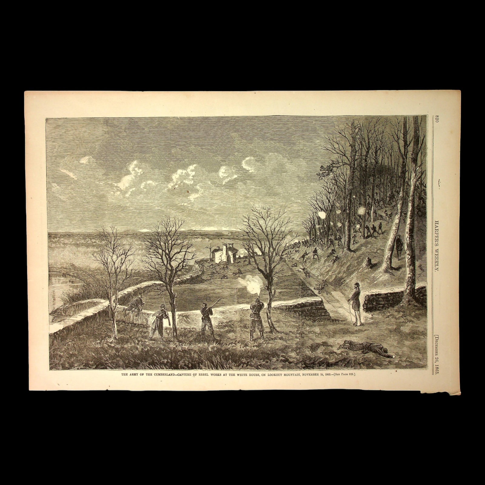Battle of Lookout Mountain, Print from Harper's Weekly - December 26th, 1863 - U.S. Civil War