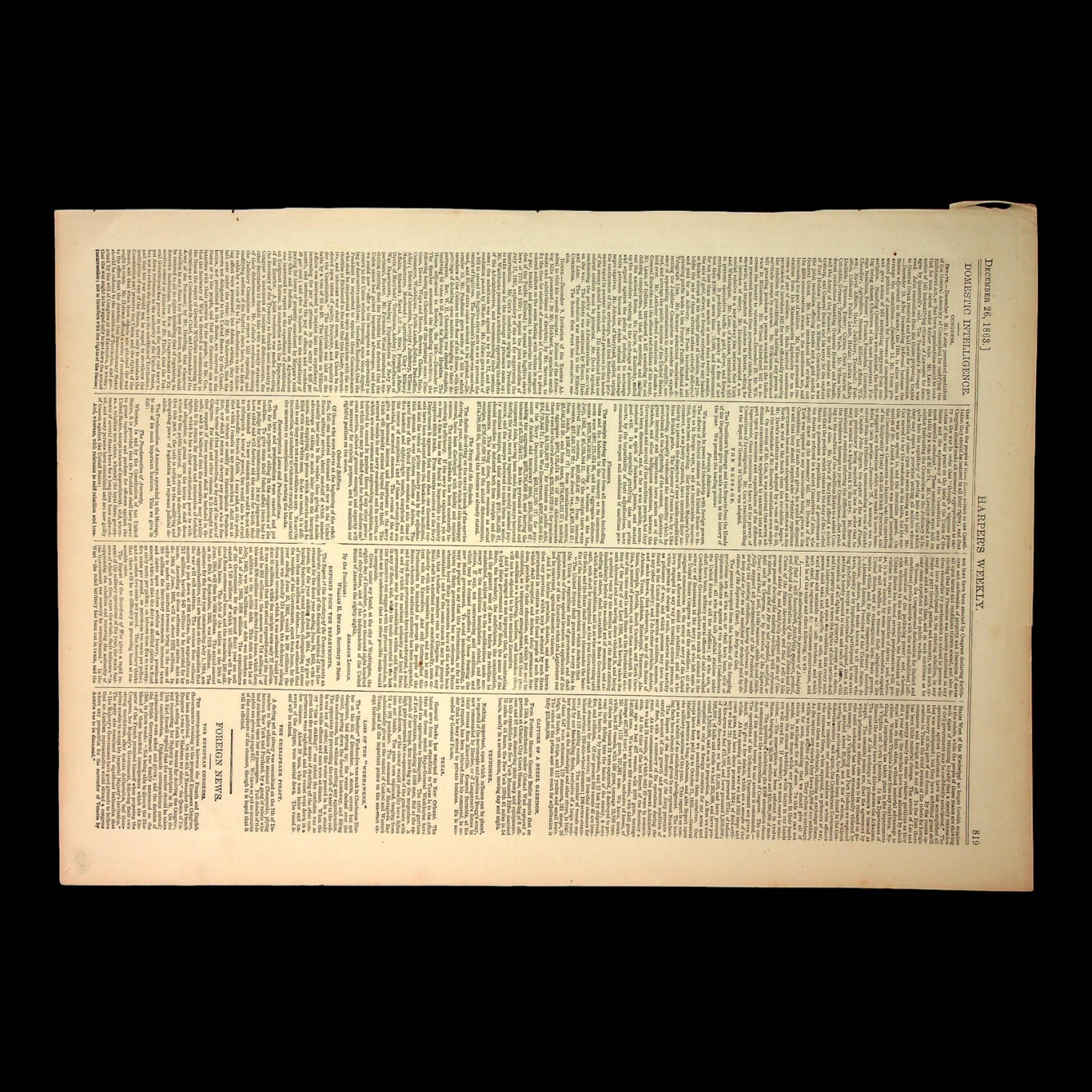 Battle of Lookout Mountain, Print from Harper's Weekly - December 26th, 1863 - U.S. Civil War