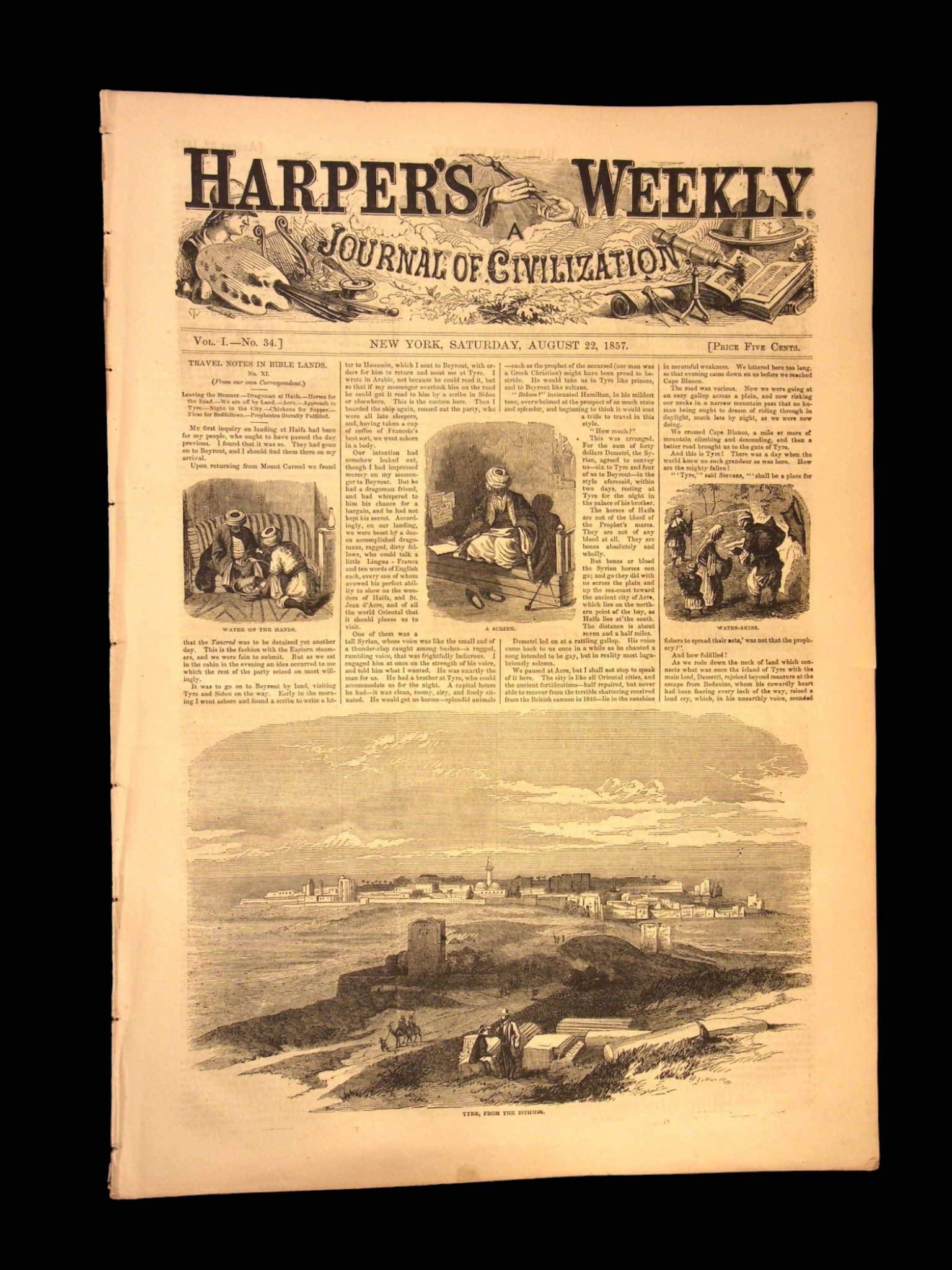 Harper's Weekly: Travel Notes from the Middle East, Multicultural Illustrations — Aug. 22, 1857
