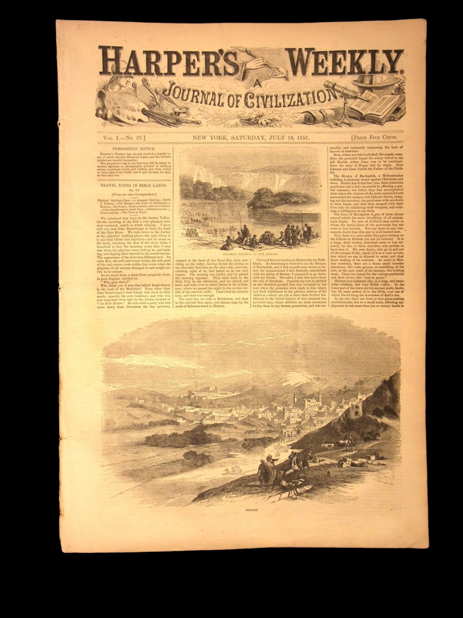 Harper's Weekly: Aquarium Illustrations, Middle Eastern Travel, "The Siamese" — Jul. 18, 1857