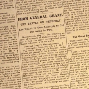 The Worcester Palladium Newspaper, Civil War Issue