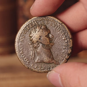 Rome, Emperor Domitian, Large AE Sestertius, Zeus & Victory - 87 CE - Roman Empire