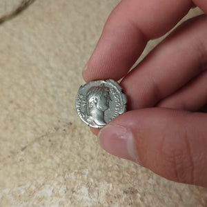 Denarius, Emperor Hadrian, Salus & Snake Reverse - 133 to 135 CE - Roman Empire - Auction 9/6/23