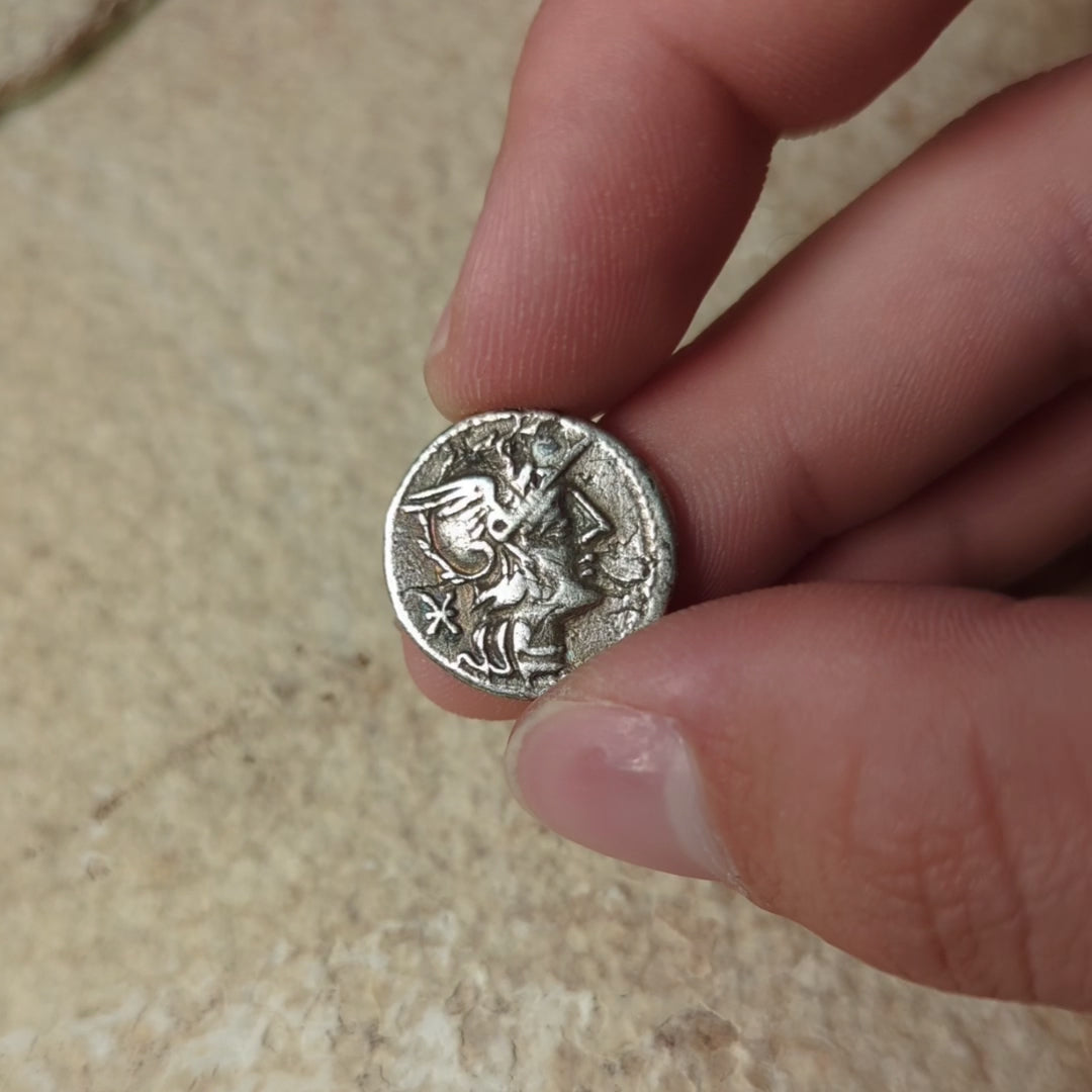 Fourrée Denarius, Roman Republic, Roma & Roman Senator - 126 BCE - Roman Republic - Auction 9/6/23