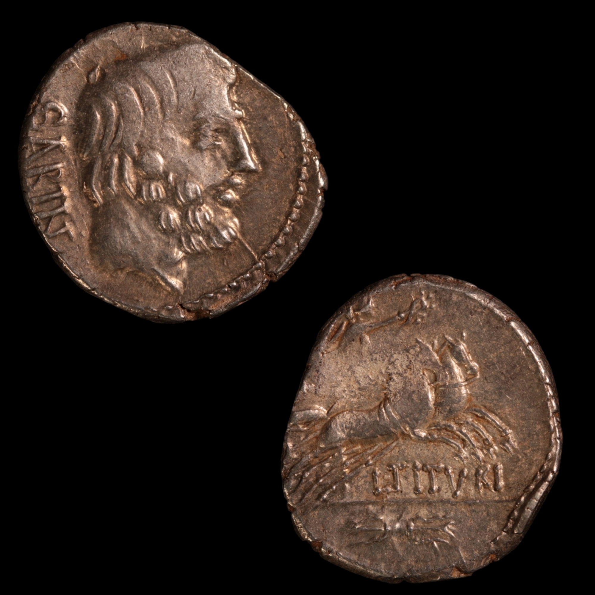 Denarius, Roman Republic, King Taitus & Victory - 89 BCE - Roman Republic - Auction 9/6/23