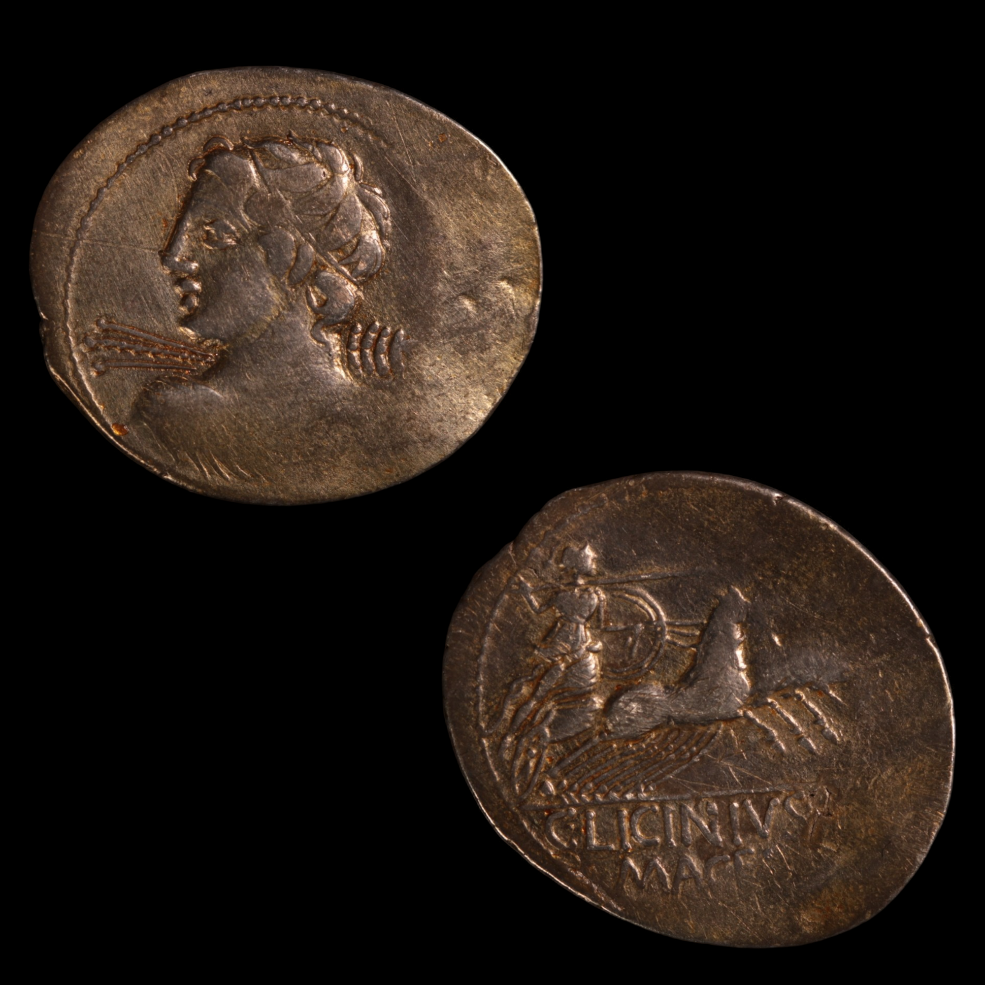 Denarius, Roman Republic, Apollo & Minerva - 84 BCE - Roman Republic - Auction 9/6/23