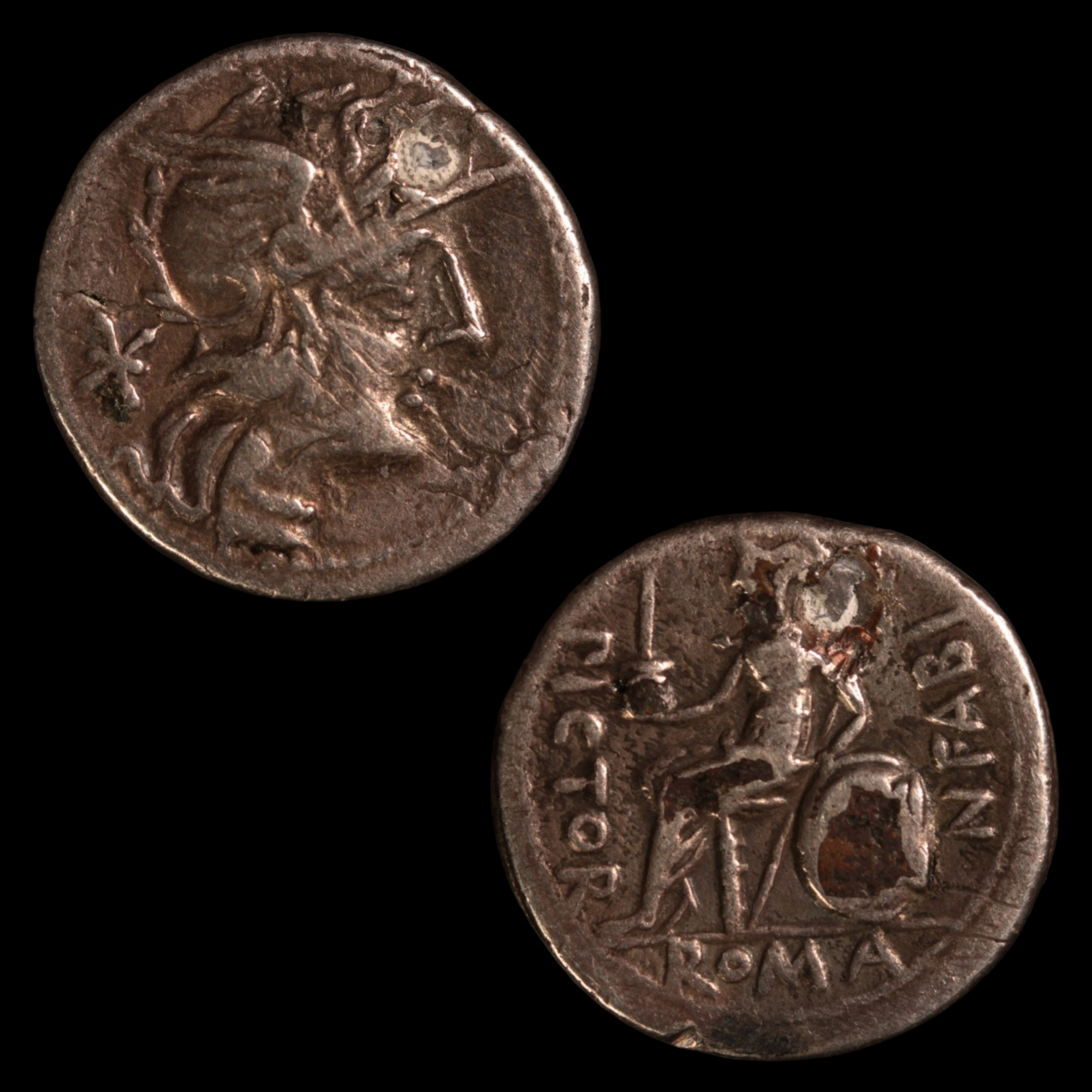 Fourrée Denarius, Roman Republic, Roma & Roman Senator - 126 BCE - Roman Republic - Auction 9/6/23