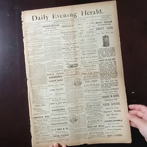 Daily Evening Herald Newspaper - 1880's - Newburyport, Massachusetts