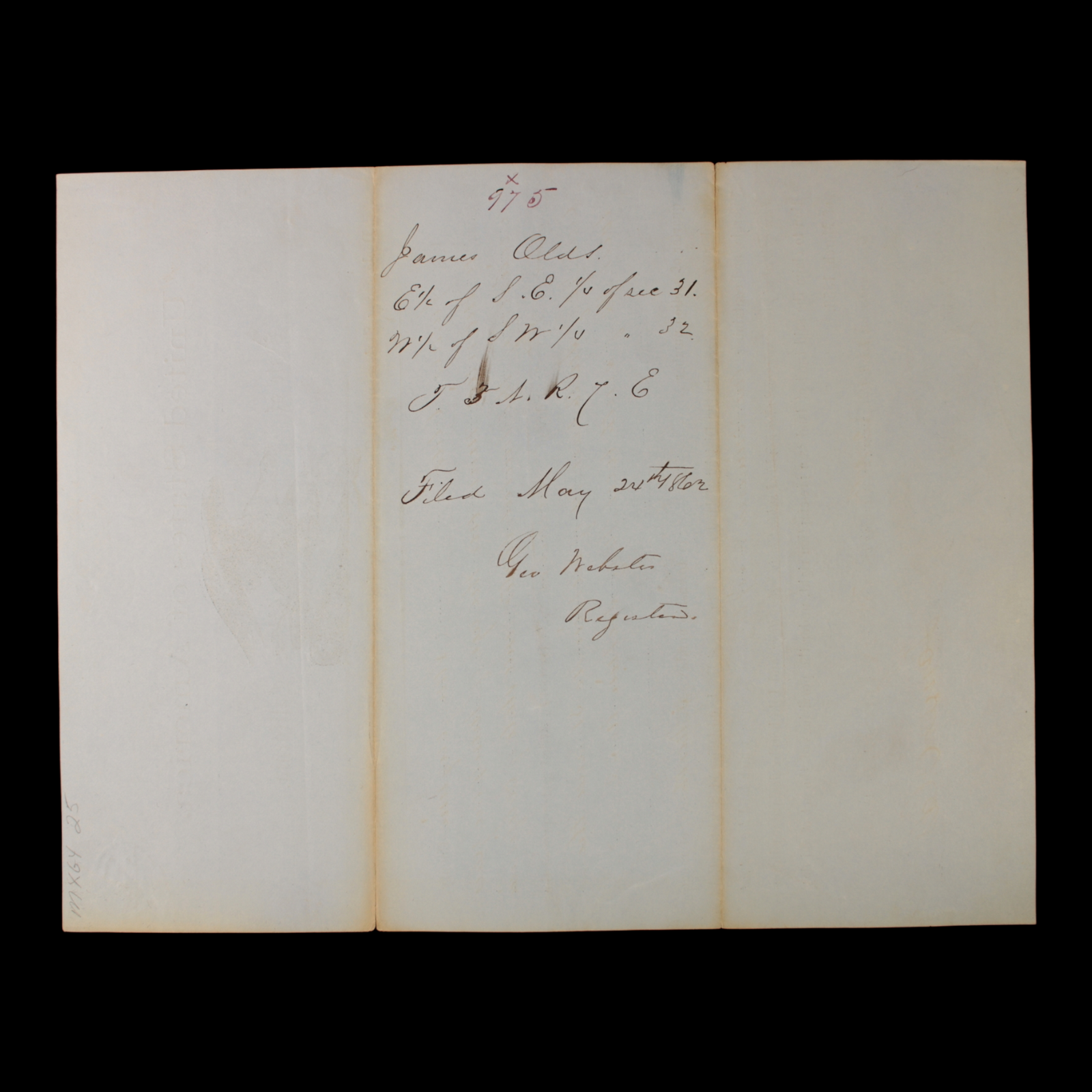 Declaratory Statement Form #2 (For Land Settlement) - 1862