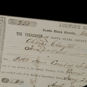 Santa Clara County Auditor Checks - 1855 to 1858