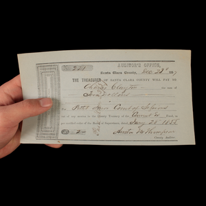 Santa Clara County Auditor Checks - 1855 to 1858
