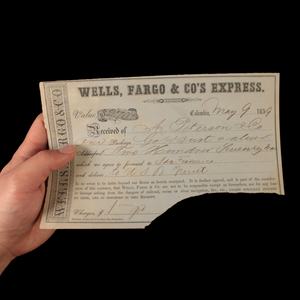 Wells, Fargo & Co. Express Forwarding Receipt - 1859