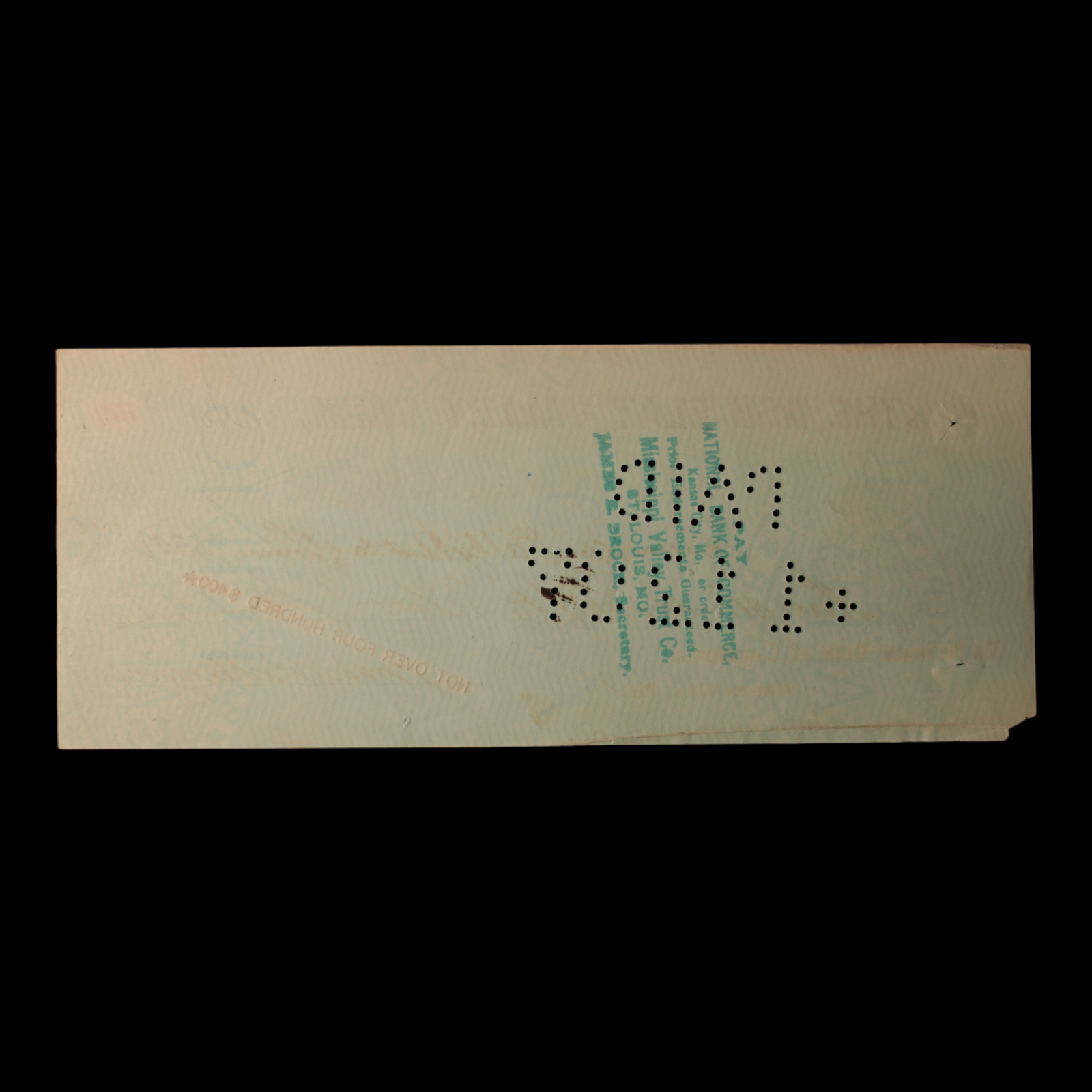 U.S. Indian Territory Check (#2) - 1907