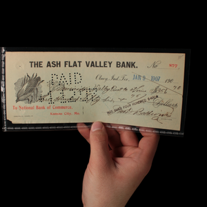 U.S. Indian Territory Check (#2) - 1907