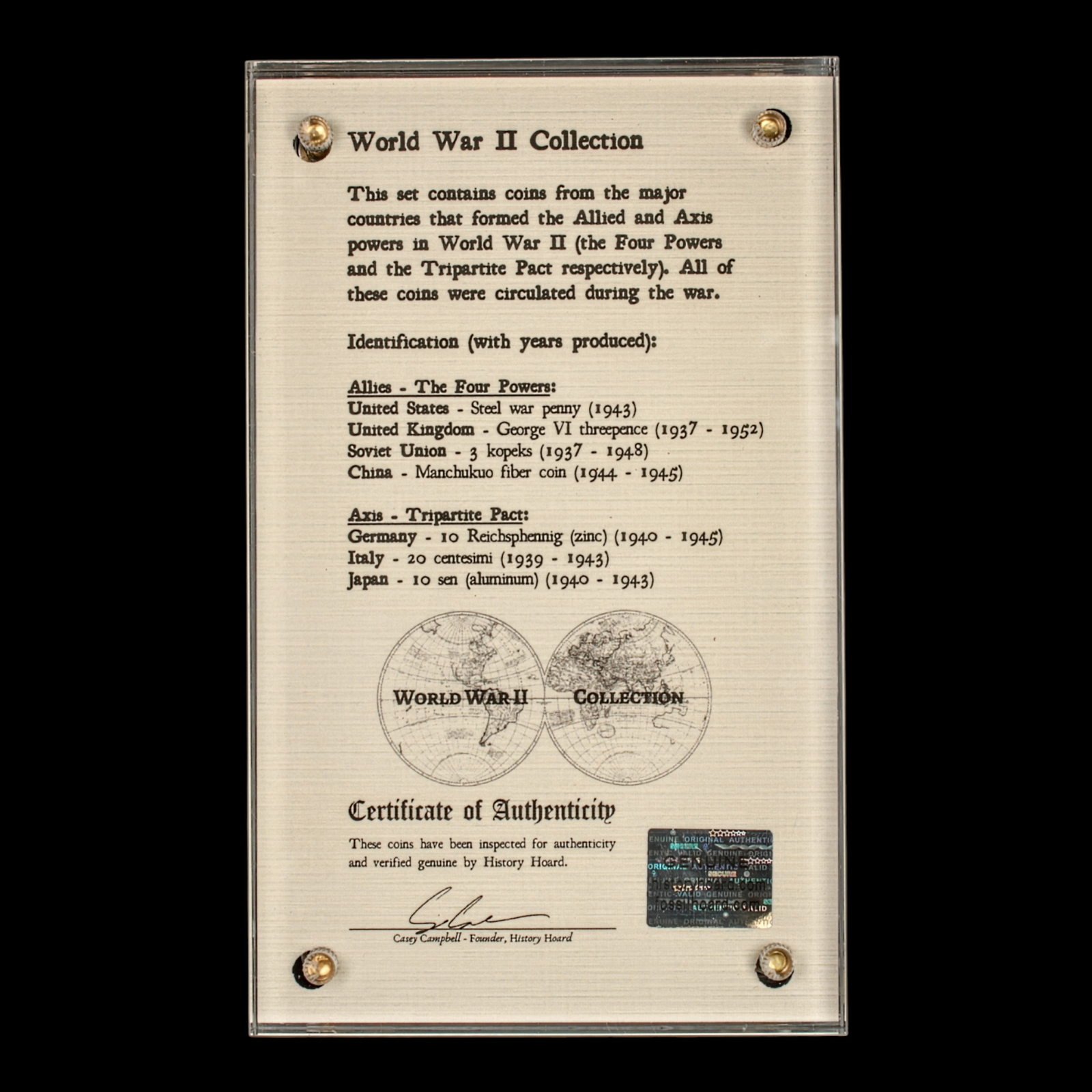 World War II Collection - 1940's - 6 Coins