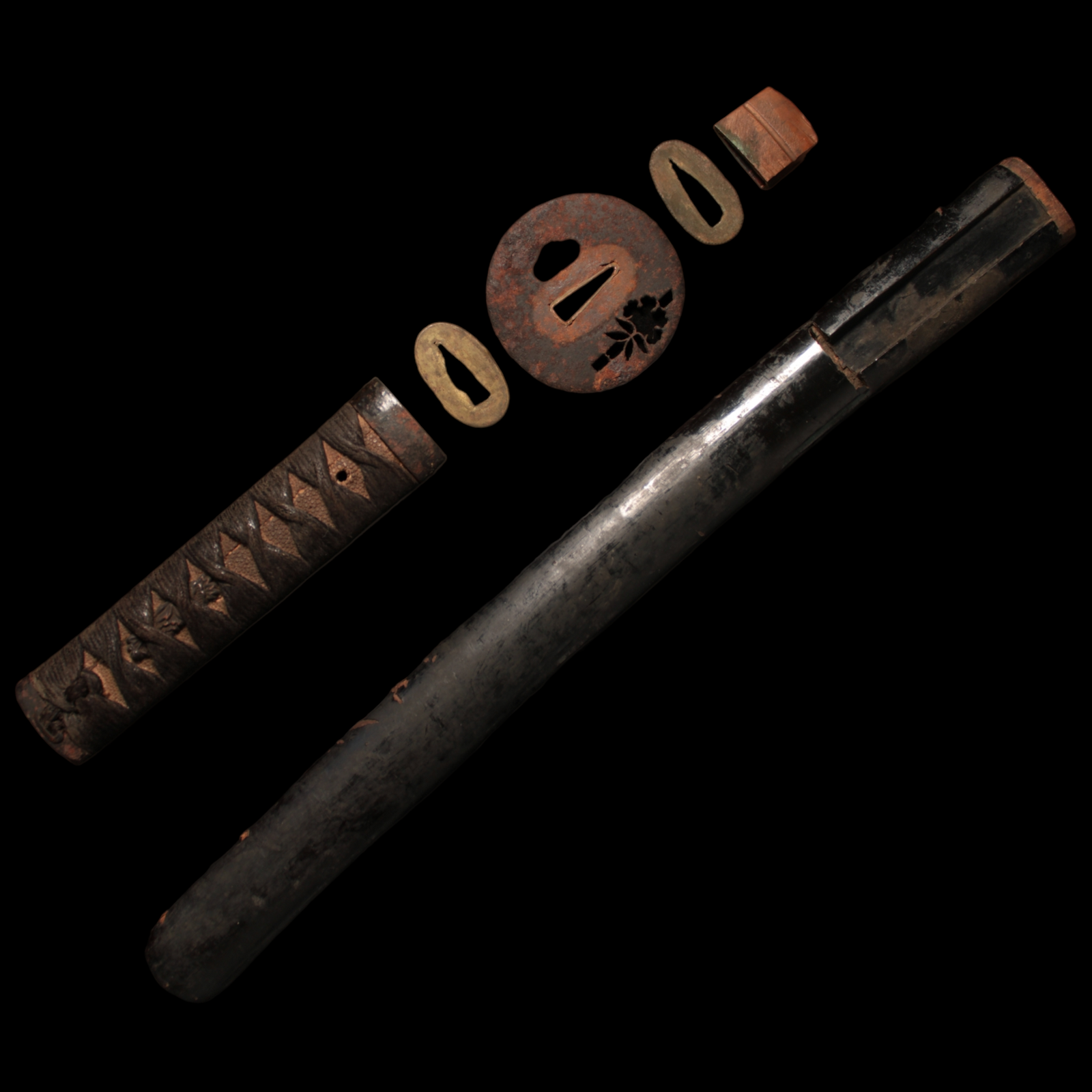 Japanese Wakizashi Sword Mountings - c. 1800's CE - Edo or Meiji Era - 2/22/23 Auction