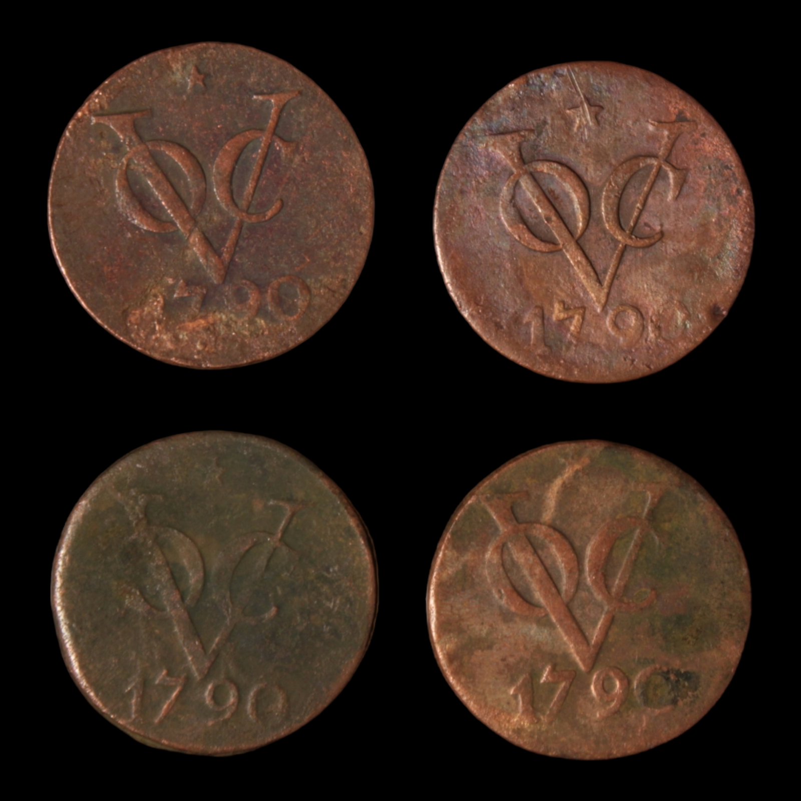 Dutch East India Co. (VOC) Double Duit Lot #2 - 1790 - Southeast Asia - 3/29/23 Auction