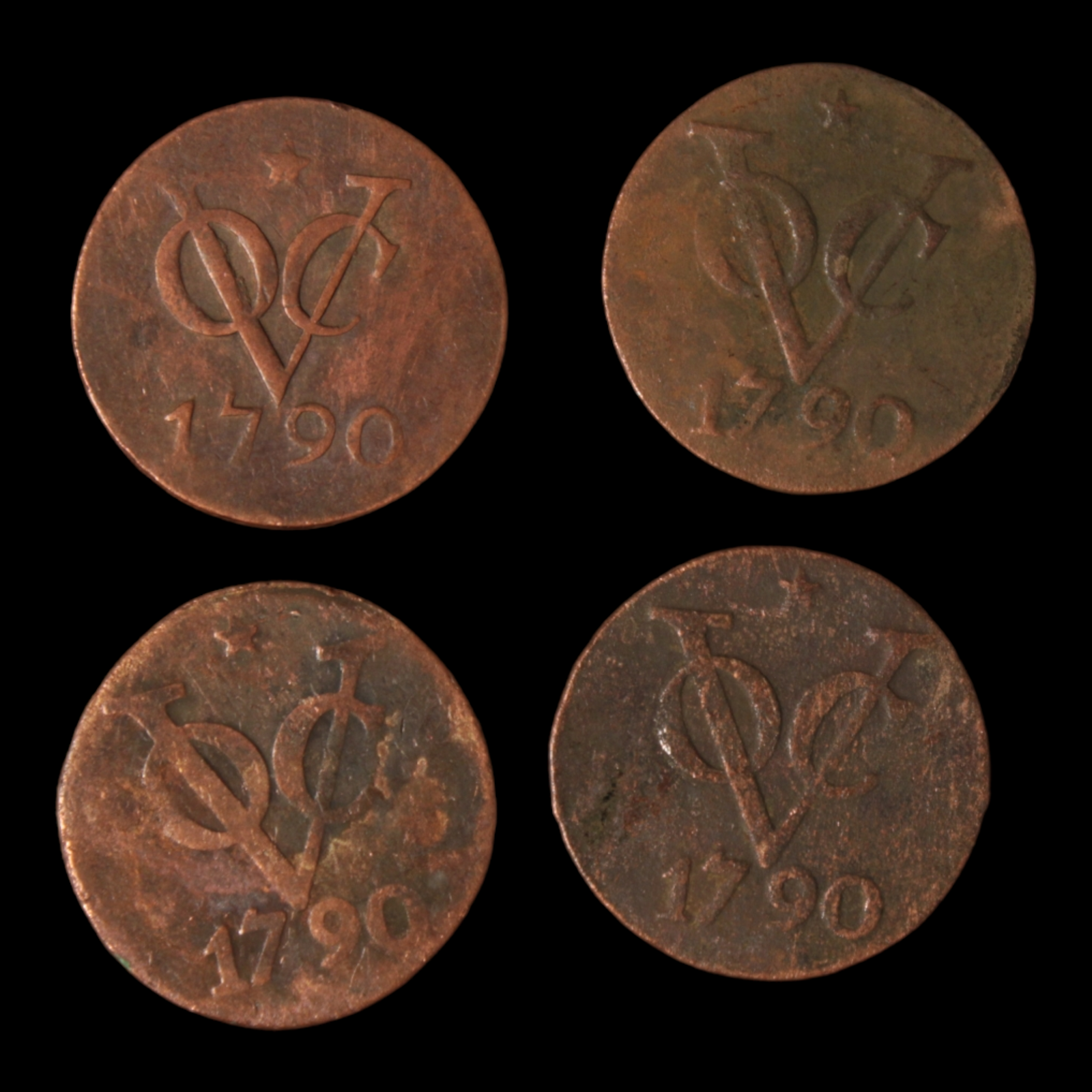 Dutch East India Co. (VOC) Double Duit Lot #5 - 1790 - Southeast Asia - 3/29/23 Auction