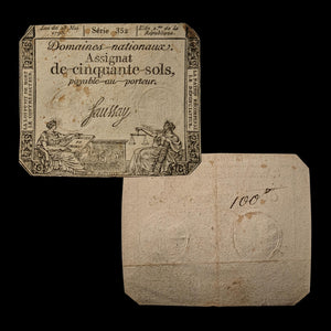 French Revolution, Assignat Note - 1792 - French Republic