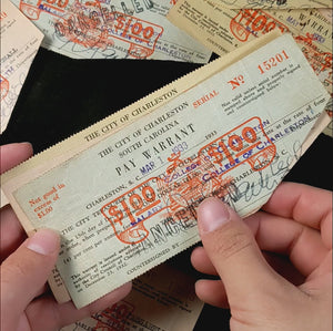 Great Depression Pay Warrants - 1930's - South Carolina, USA