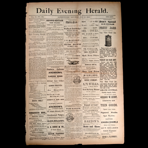 Daily Evening Herald Newspaper - 1880's - Newburyport, Massachusetts