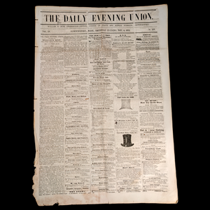 Daily Evening Union Newspaper - 1850's - Newburyport, Massachusetts