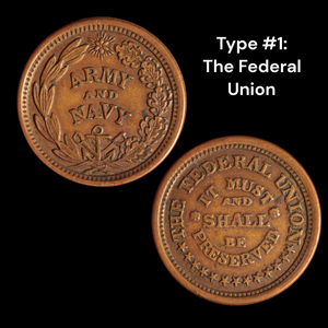 Civil War Token (5 Union Types) - 1861 to 1865 - United States