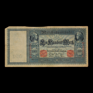 Reichsbanknote, 100 marks - 1908 to 1910 - German Empire -